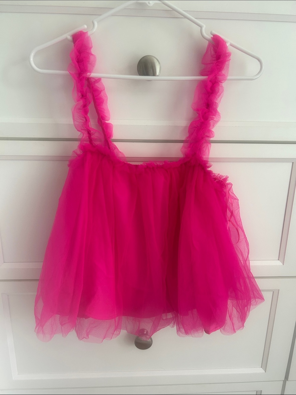 Glam Brand Hot Pink Tulle Top